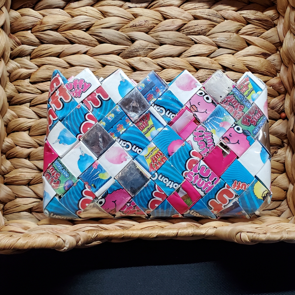 Blue and Pink Woven Bags Accessories
